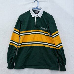 Barbarian Polo Shirt Mnes M Green Rugby Lightweight Long Sleeve